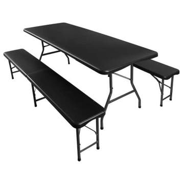 Gardlov Opvouwbare Tuintafel met 2 Banken - 180 cm - Zwar..., Ophalen of Verzenden, Nieuw