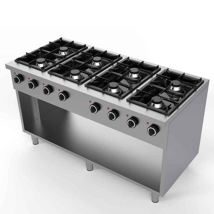 HCB Gasfornuis - 8 pitten - 146 cm - 48 kW - RVS, Zakelijke goederen, Horeca | Keukenapparatuur, Verzenden
