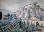 École espagnole (XX) - Village sur le rocher