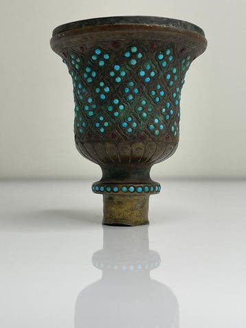 Waterpijp - Qajar-periode (Sar-e Qalyan) – Messing – Midden-