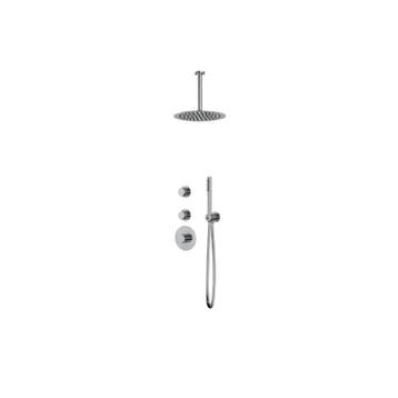 Thermostatische inbouw regendouche chroom drie-knops onder, Verzenden, Nieuw