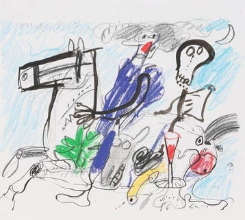 Annton Martineau (1926 -2017) - Paard mens en doodskop