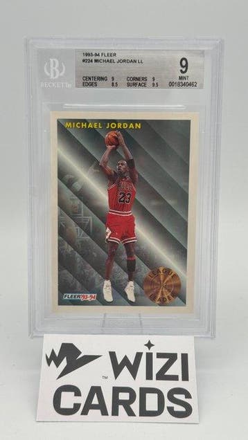 1993-94 Fleer #224 Michael Jordan - League leader Graded, Nieuw