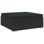 vidaXL Voetensteun 1 st met kussen poly rattan zwart, Verzenden, Nieuw