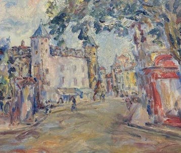 Paul Krön (1869-1936) - Vue animée de Paris, 1928
