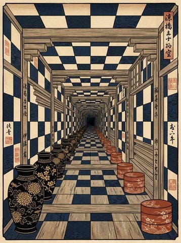 I_KONIQ - Japanese Escher style, Antiek en Kunst