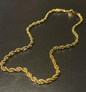 No-Fade Goud-Stijl Dikke Gedraaide Ketting Sieraden, Sieraden, Tassen en Uiterlijk, Kettingen, Ophalen of Verzenden, Nieuw, Goud