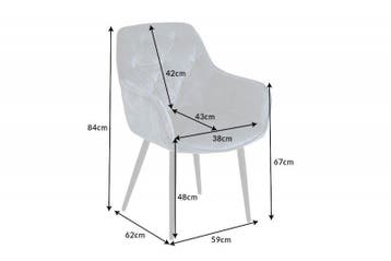 Design stoel MILANO petrol fluweel met Chesterfield quilting, Ophalen of Verzenden, Nieuw
