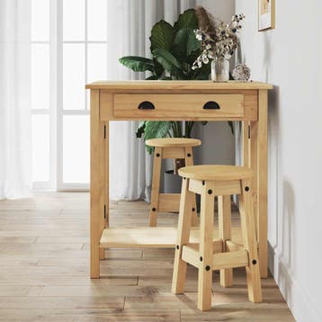 vidaXL 3-delige Barset massief grenenhout, Verzenden, Nieuw