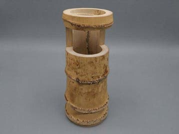 Traditional Japanese Bamboo Hanging Flower Vase