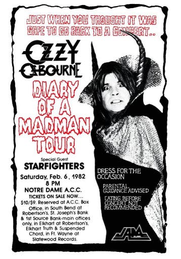 Posters - Poster Ozzy Osbourne - Diary of a Madman Tour, Verzamelen, Verzenden, Zo goed als nieuw