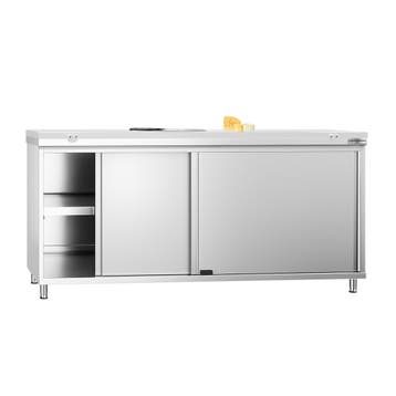 GGM Gastro | Gesloten RVS werktafel PREMIUM - 1800x600mm - |, Verzenden, Nieuw in verpakking, Meubilair