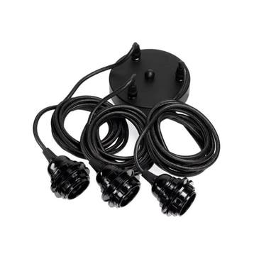 Fitting lampen plafond - Zwart - 3 fittingen, Huis en Inrichting, Verzenden, Nieuw