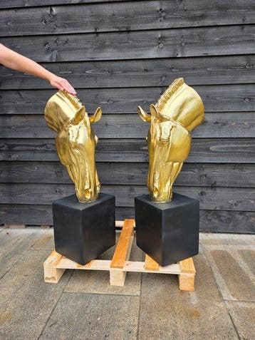 Beeld, XL Set Horse Heads - 95 cm - mgo - 2025