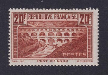Frankrijk 1929 - Postzegel Pont du Gard nr. 262A (type I), Gestempeld