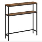 Consoletafel Industrieel met 2 planken - Vintage Bruin, Huis en Inrichting, Tafels | Bijzettafels, Verzenden, Nieuw, 75 cm of meer