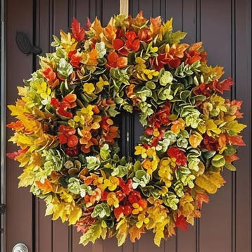 Elegante Kunstbloemen Krans - Realistische Herfstbladeren vo, Huis en Inrichting, Verzenden, Nieuw