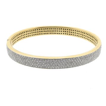 Gouden bangle met diamanten; Casa Gi; Maat S/M (Armband), Sieraden, Tassen en Uiterlijk, Armbanden, Gebruikt, Ophalen of Verzenden