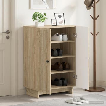 vidaXL Schoenenkast EDE 59,5 x 39,5 x 90 cm Bewerkt hout, Verzenden, Nieuw