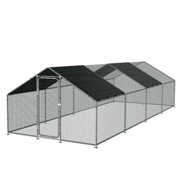 Kippenren Wels buitenren 3x8x2 m donkergroen pro.tec, Verzenden, Nieuw