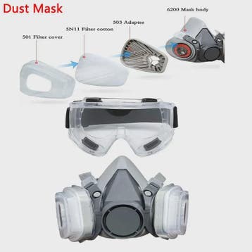 Half Gelaat Stofmasker Set met 503 Deeltjesfilters en Veilig, Verzenden, Nieuw