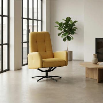 Leren draaifauteuil Pulse - Toledo Giallo (geel) - Stervoet, Bohemian, Industrieel, Modern, Scandinavisch, Nieuw, Ophalen of Verzenden
