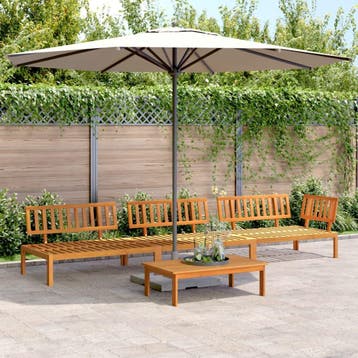 vidaXL 4-delige Loungeset pallet massief acaciahout, Verzenden, Nieuw, Hardhout, Loungeset
