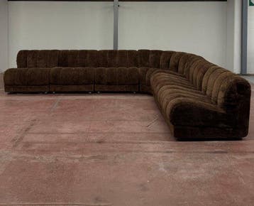 Sofa - Fluweel - Grote vintage modulaire bank, uit de jaren