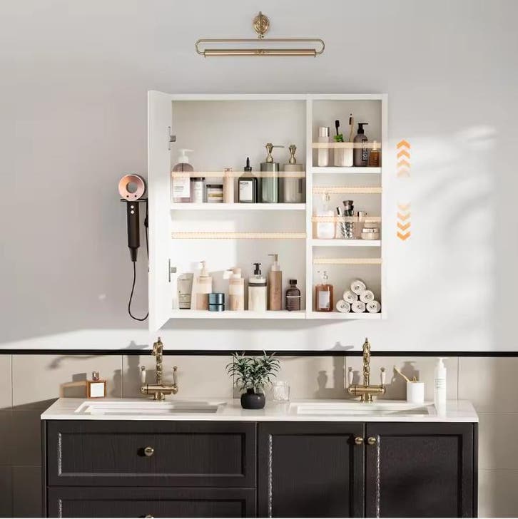 Badkamerkast met Spiegel – Aluminium Wandkast met Opbergrek, Huis en Inrichting, Kasten | Overige, Nieuw, Verzenden