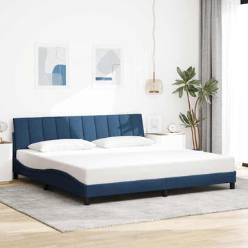 vidaXL Bedframe zonder matras Hanko stof blauw 200x200 cm, Overige maten, 200 cm, Stof, Verzenden