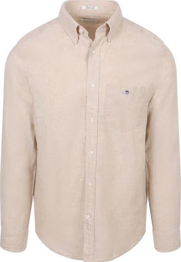 Gant Overhemd Cotton Linen Beige maat 3XL Heren, Verzenden, Nieuw, Beige, GANT