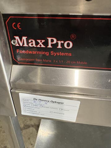 Max Pro Electrische Bain-Marie 3 Baks, Ophalen of Verzenden, Gebruikt