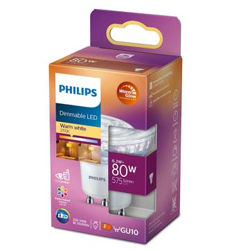 Philips LED GU10 6.2W/927-922 36º 575lm WarmGlow dimbaar..., Ophalen of Verzenden, Nieuw