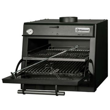 Houtskooloven-bbq, GN 1/1 (60 Kg/h)/zwart, Ophalen of Verzenden, Nieuw in verpakking