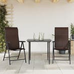 Tuinstoelen 2 st inklapbaar poly rattan bruin, Tuin en Terras, Tuinstoelen, Verzenden, Nieuw