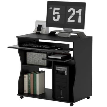 TRUUSK Computertafel Bureau Op Wielen - Met Toetsenbordlade, Verzenden, Nieuw