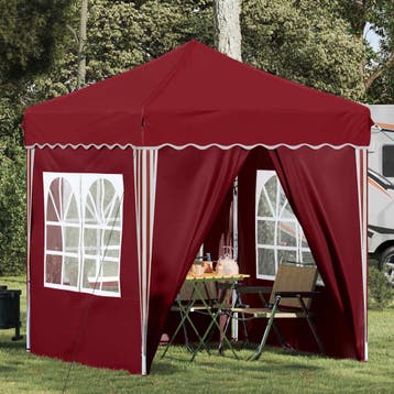 vidaXL Pop-up partytent 195 x 195 x 245 cm Bordeauxrood, Verzenden, Nieuw, Partytent