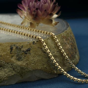 Gouden Venetiaanse schakelketting, Sieraden, Tassen en Uiterlijk, Kettingen, Ophalen of Verzenden, Gebruikt, Goud, Goud
