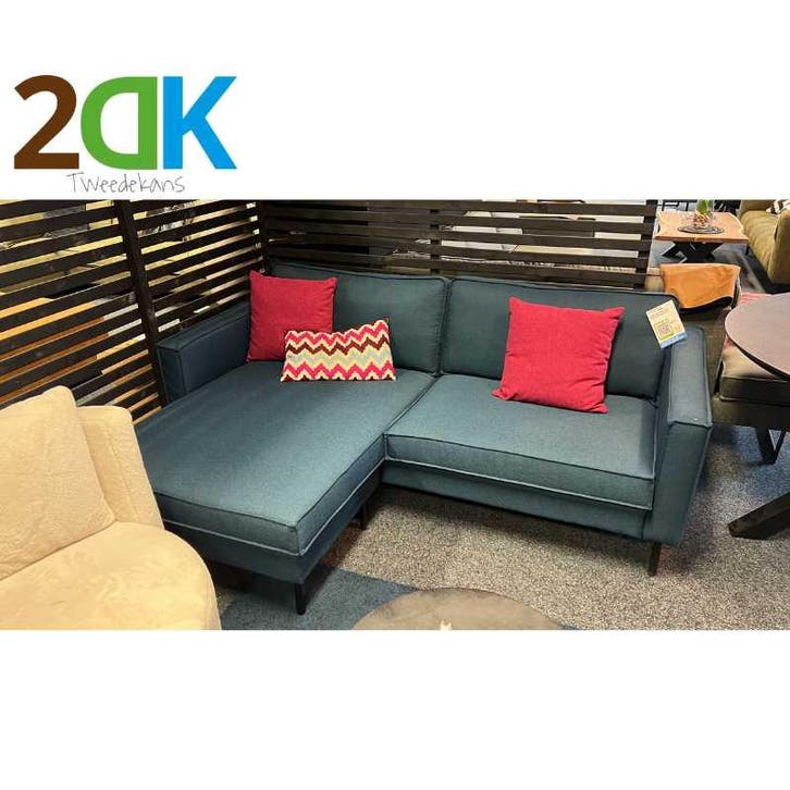 Tweedekans - Hoekbank - Frevo - stof Malmo donkerblauw 81, Huis en Inrichting, Banken | Bankstellen, Nieuw, Stof, Rechte bank