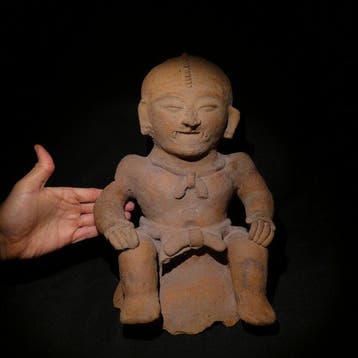 Veracruz, Terracotta Figuur. 34,5 cm hoog. Spaanse