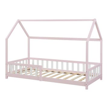 Kinderbed Hesel huisbed met uitvalbeveiliging 90x200 cm roze, Verzenden, Nieuw