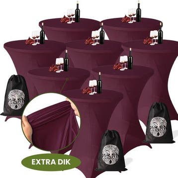 Statafelrok Bordeaux x 8 (Donker Rood) – Ø80-85 x 110 cm – L, Verzenden, Nieuw