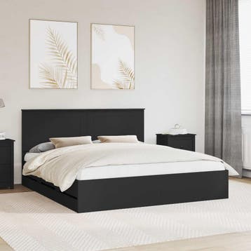 vidaXL Bedframe met lade met opslag Zwart 180 x 200 cm, Huis en Inrichting, Slaapkamer | Bedden, Verzenden, Nieuw, Zwart, Hout