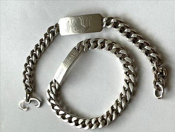Zonder minimumprijs - Armband Zilver, Twee zilveren vintage, Nieuw