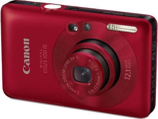 Canon IXUS 100 IS Digitale Compact Camera - Rood (In doos), Audio, Tv en Foto, Fotocamera's Digitaal, Zo goed als nieuw, Verzenden