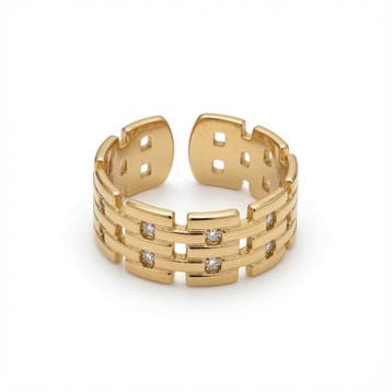 Goud-Stijl Vergulde Kleine Ketting Ring Sieraden, IJzer of Staal, Nieuw, Ophalen of Verzenden, Dame of Heer