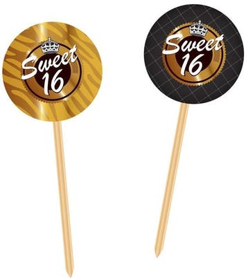 Prikkers Sweet 16 Goud/Zwart - 20 Stuks, Ophalen of Verzenden, Nieuw