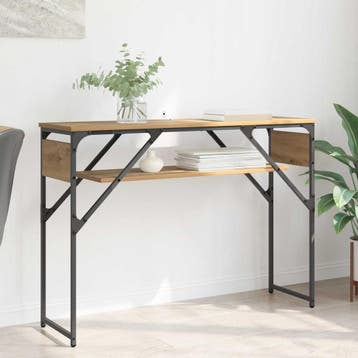 vidaXL Consoletafel Artisan Eiken Bewerkt hout 105x30x75cm, Verzenden, Nieuw