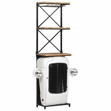 vidaXL Wijnkast tractor 49x31x172 cm ruw mangohout wit, Verzenden, Nieuw