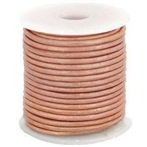 50 cm DQ Leerkoord rond 2 mm Pale Blush Pink, Ophalen of Verzenden, Nieuw, Draad